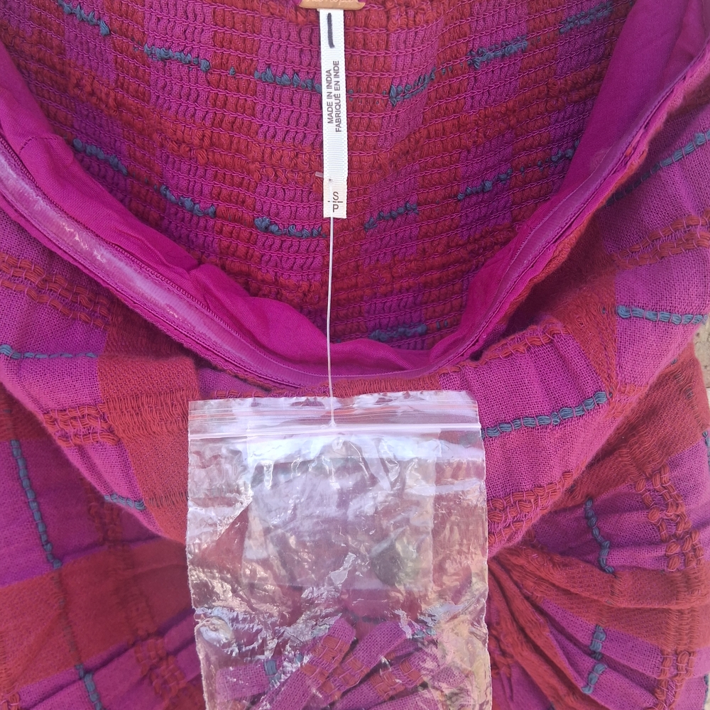 Free People "Suits Me Fine" Mini Strapless Dress Pink Plaid Sz S Boho Y2K FP - Picture 5 of 10